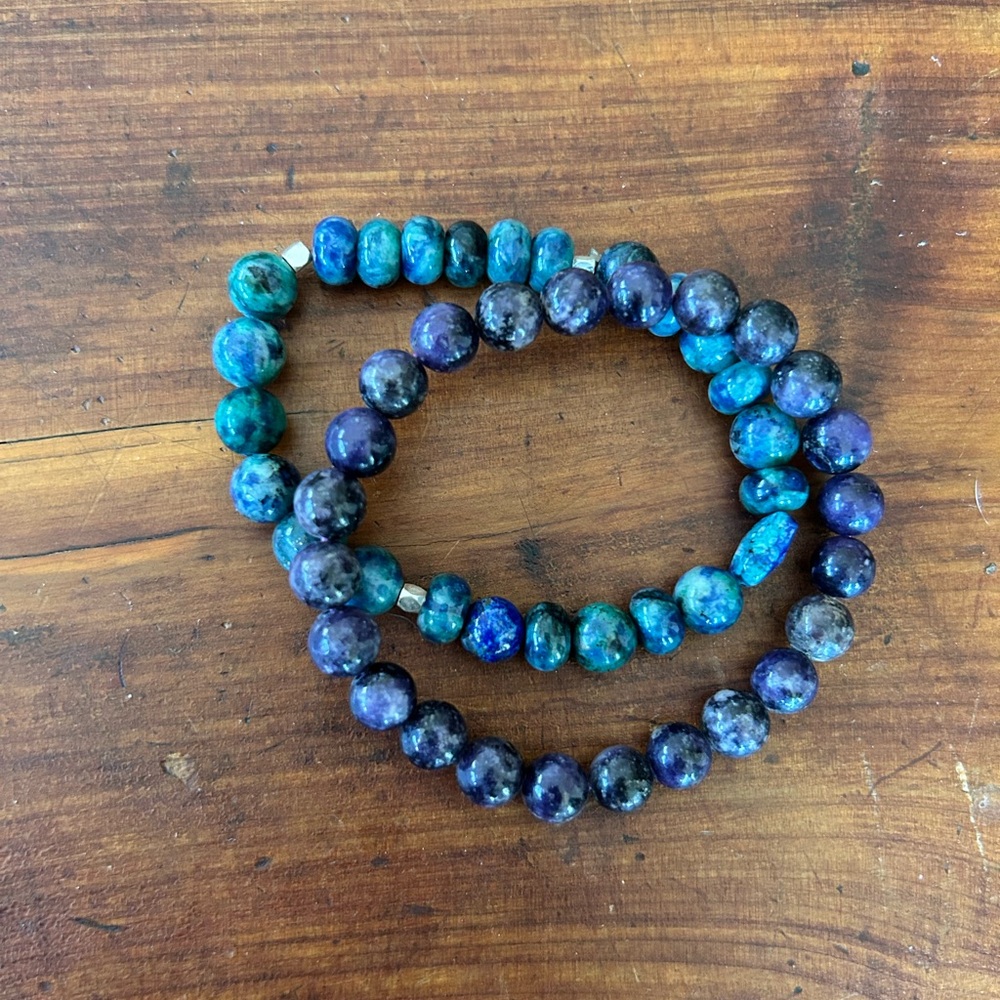 Beaded Stretch Bracelet Set of Two